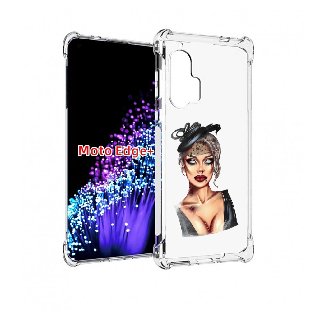 

Чехол MyPads девушка-с-линзами для Motorola Edge+ Plus, Прозрачный, Tocco