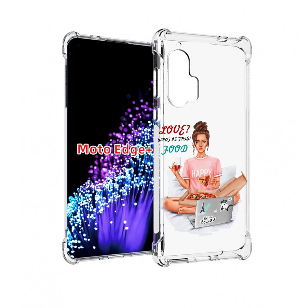 

Чехол MyPads девушка-с-ноутбуком женский для Motorola Edge+ Plus, Прозрачный, Tocco