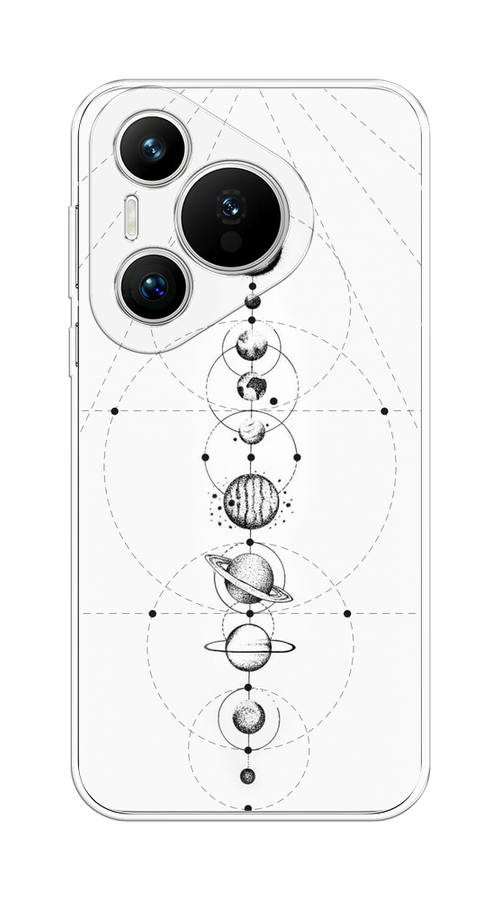 

Чехол на Huawei Pura 70 "Парад планет", Серый, 6124050-1