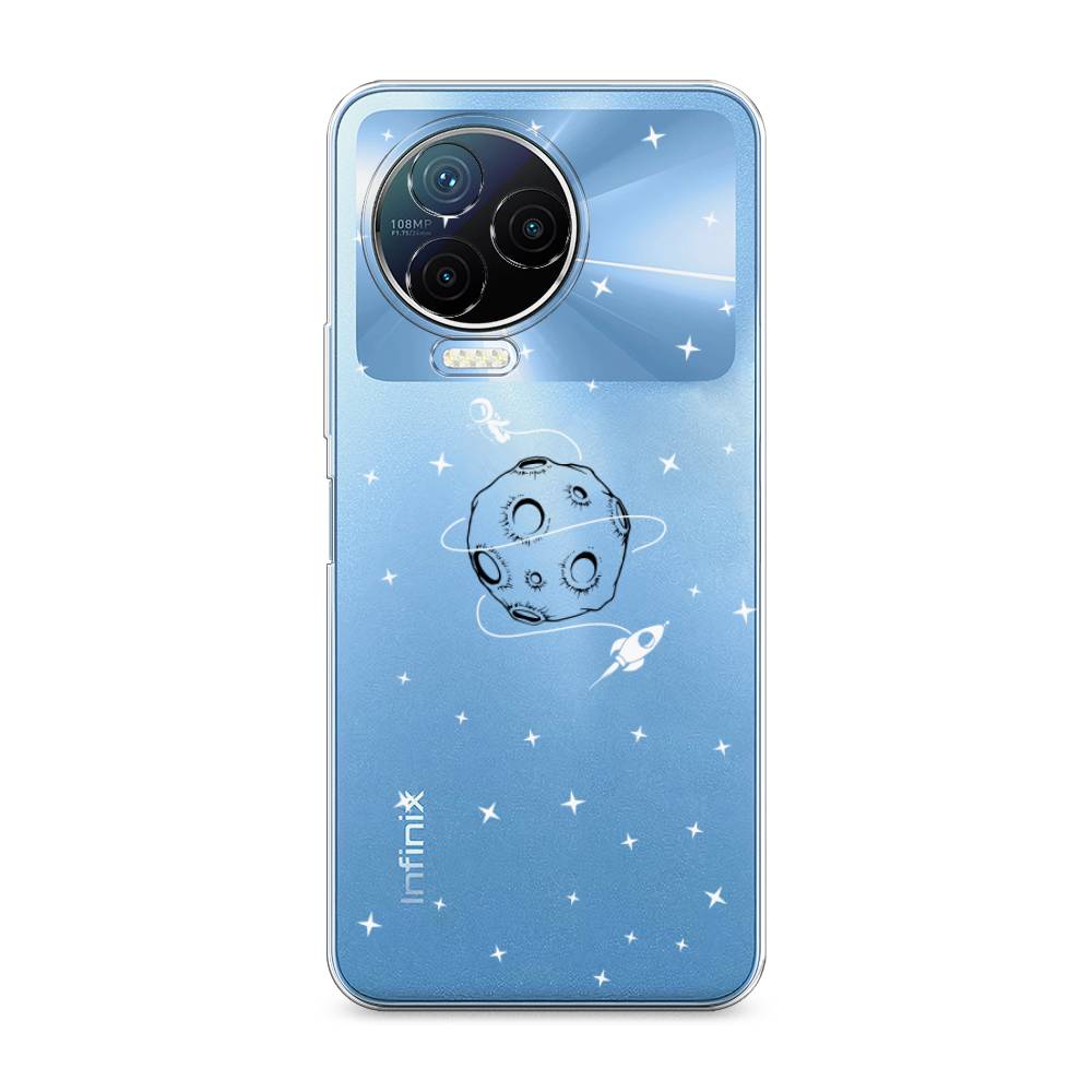 

Чехол на Infinix Note 12 Pro 4G/Note 12 2023 "Полет вокруг луны", Белый;серый;черный, 3102250-2