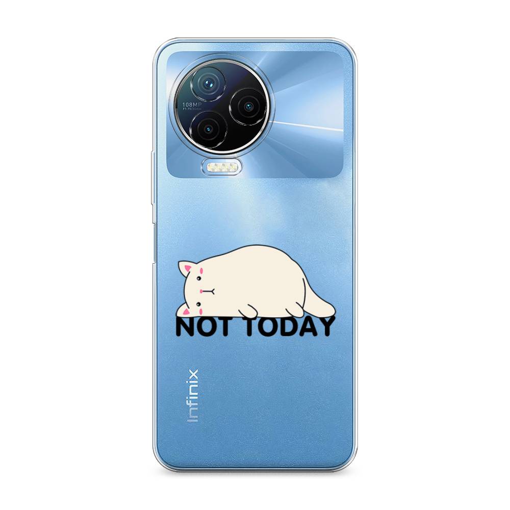 

Чехол на Infinix Note 12 Pro 4G/Note 12 2023 "Cat not today", Белый;розовый;черный, 3102250-1