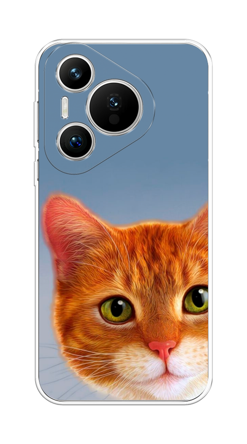 

Чехол на Huawei Pura 70 "Любопытный котик", Коричневый, 6124050-1