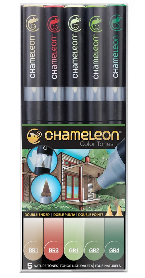 фото Набор маркеров chameleon color tones pen packs nature tones 5 шт разноный greenwich line