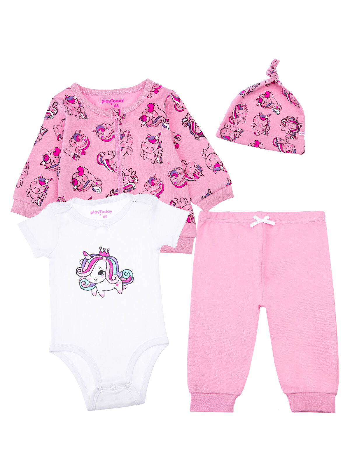 Комплект одежды PlayToday Newborn-Baby 12329011, сиреневый, белый, 62