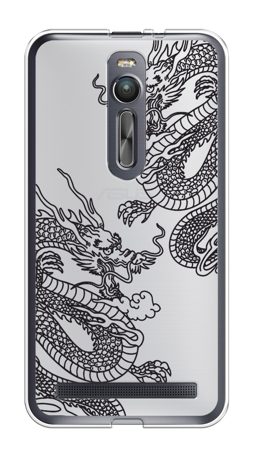 

Чехол на Asus Zenfone 2 ZE550ML/ZE551ML "Два китайских дракона", Серый;черный, 40550-1
