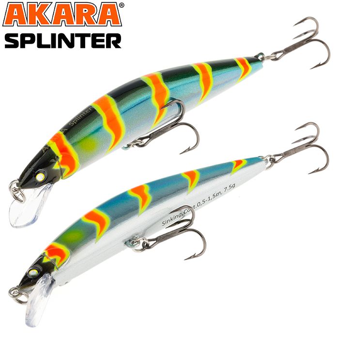 

Воблер Akara Splinter 65S 5 гр 1/6 oz 2,6 in A106, Разноцветный, Splinter