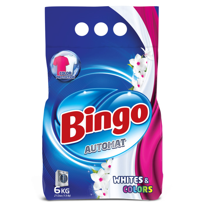 Стиральный порошок Bingo Автомат WHITES & COLORS, 6 кг, 5039818