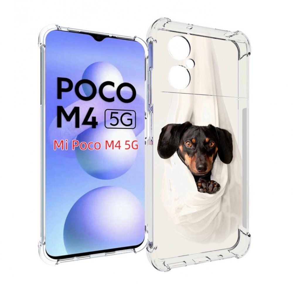 

Чехол MyPads такса собака для Xiaomi Poco M4 5G, Прозрачный, Tocco