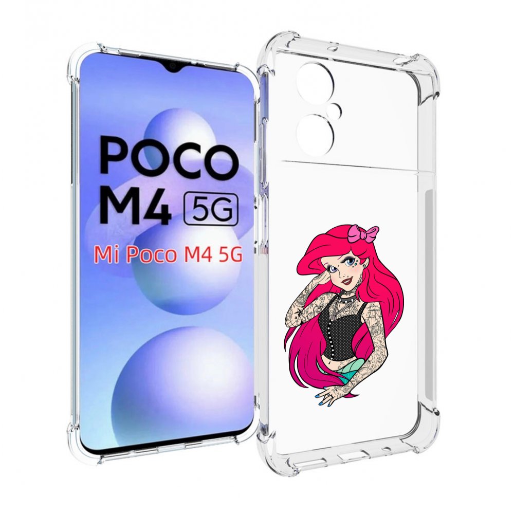 

Чехол MyPads татуированная-принцесса женский для Xiaomi Poco M4 5G, Прозрачный, Tocco