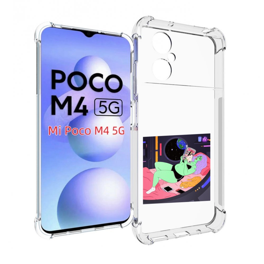 

Чехол MyPads трехглазая девушка зеленая для Xiaomi Poco M4 5G, Прозрачный, Tocco
