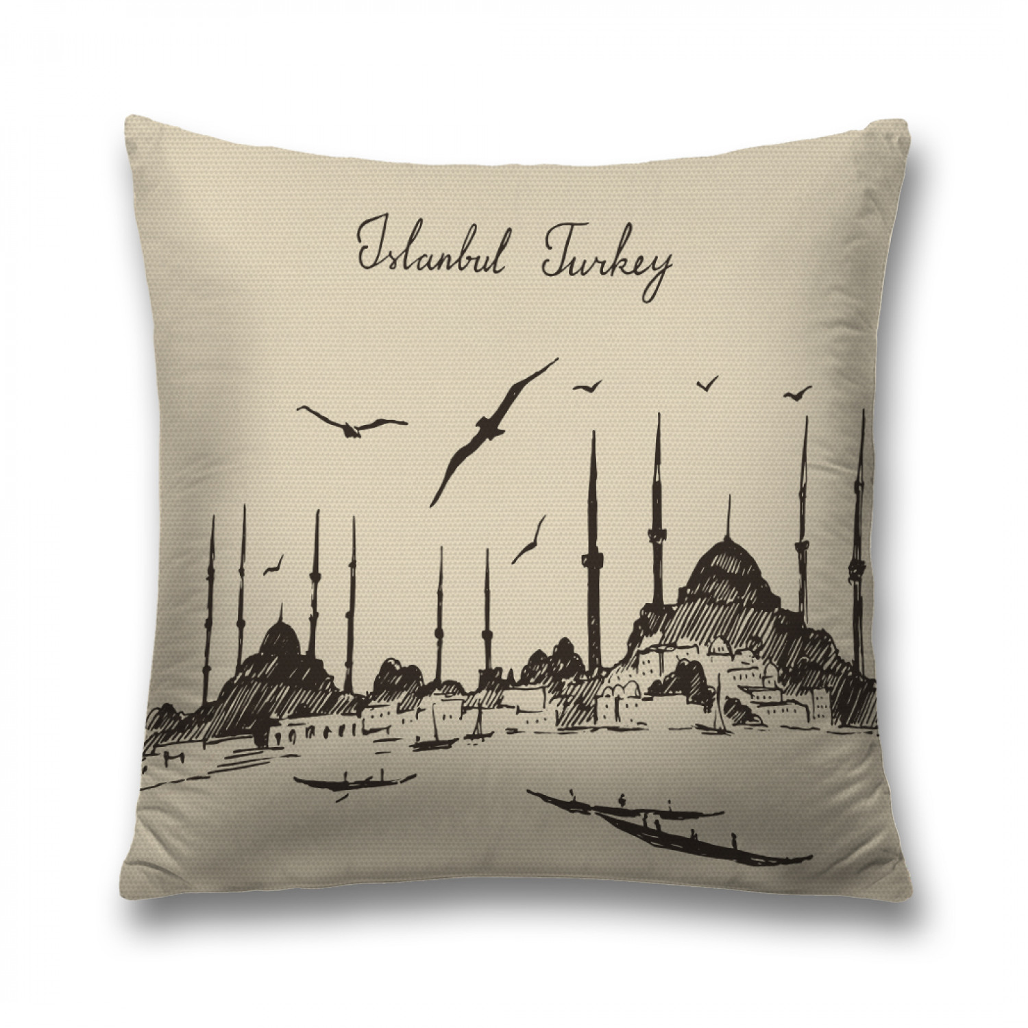 

Наволочка декоративная JoyArty "Чайки над стамбулом" на молнии, 45x45 см, Чайки над стамбулом