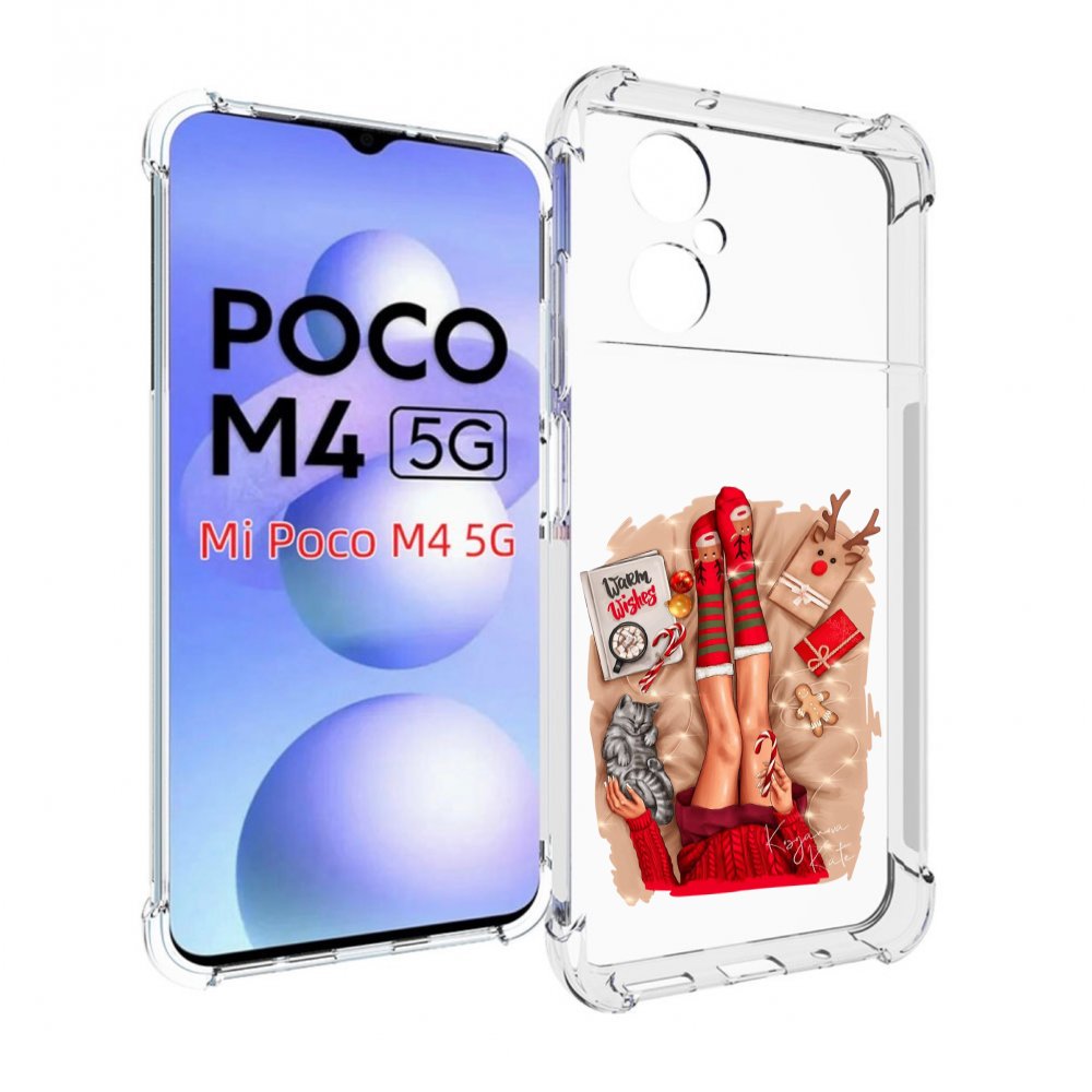 

Чехол MyPads уютный-арт женский для Xiaomi Poco M4 5G, Прозрачный, Tocco