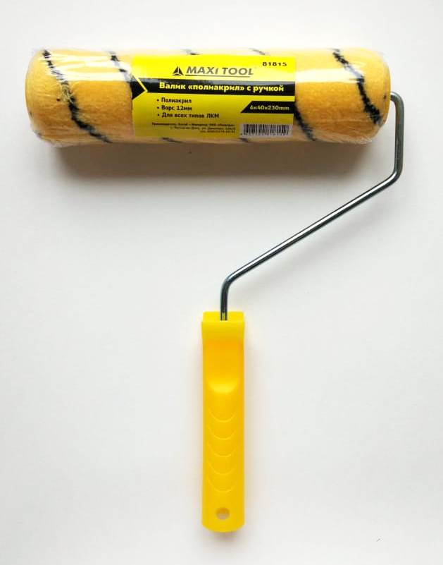 Валик MaxiTool (6*40*230) ворс 12мм 81815 валик hesler полиамид 50 мм ворс 12 мм для прокраски углов с рукояткой
