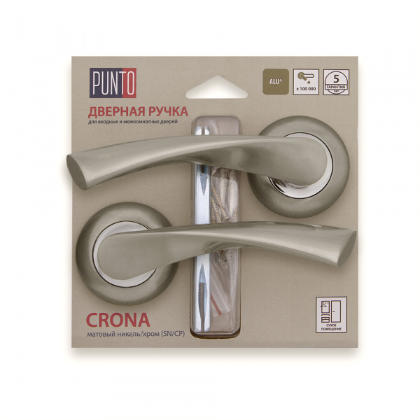 

Ручка раздельная CRONA TL/HD SN/CP-3 матовый никель/хром, Серебристый