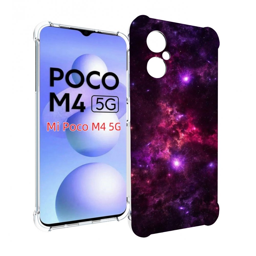 

Чехол MyPads фиолетовый-космос-с-облаками для Xiaomi Poco M4 5G, Прозрачный, Tocco