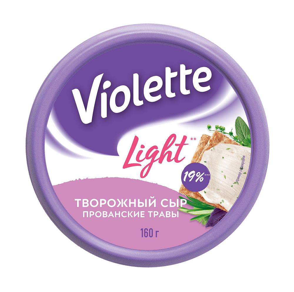 Творожный сыр Violette Light Прованские травы 60% БЗМЖ 160 г