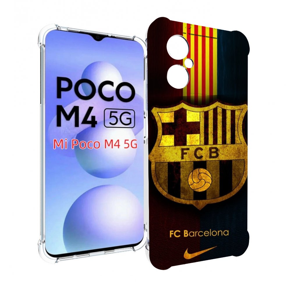 

Чехол MyPads фк барселона мужской для Xiaomi Poco M4 5G, Прозрачный, Tocco