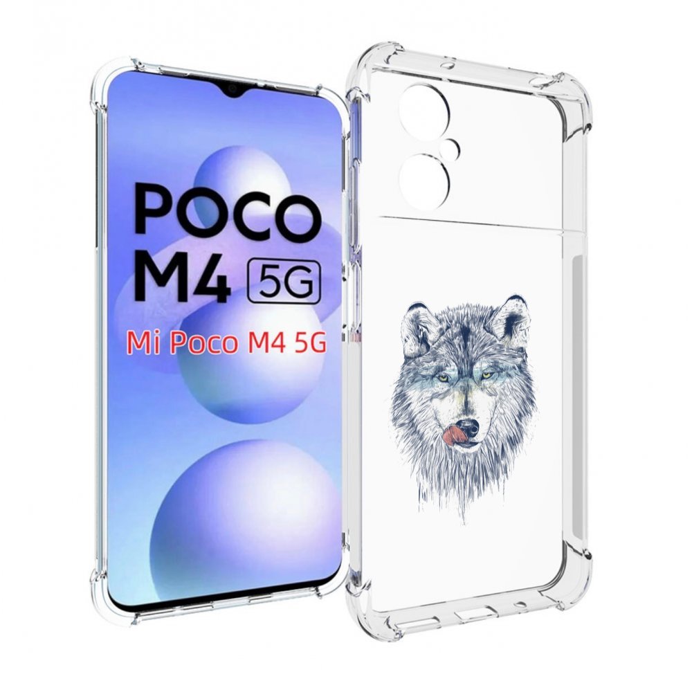 

Чехол MyPads голодгый волк для Xiaomi Poco M4 5G, Прозрачный, Tocco