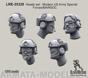 LRE35329  Набор голов Сил Специального Назначения США или МАРСОК США, современные