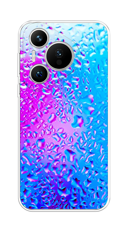 

Чехол на Huawei Pura 70 "Капли на стекле", Бирюзовый;розовый, 6124050-1