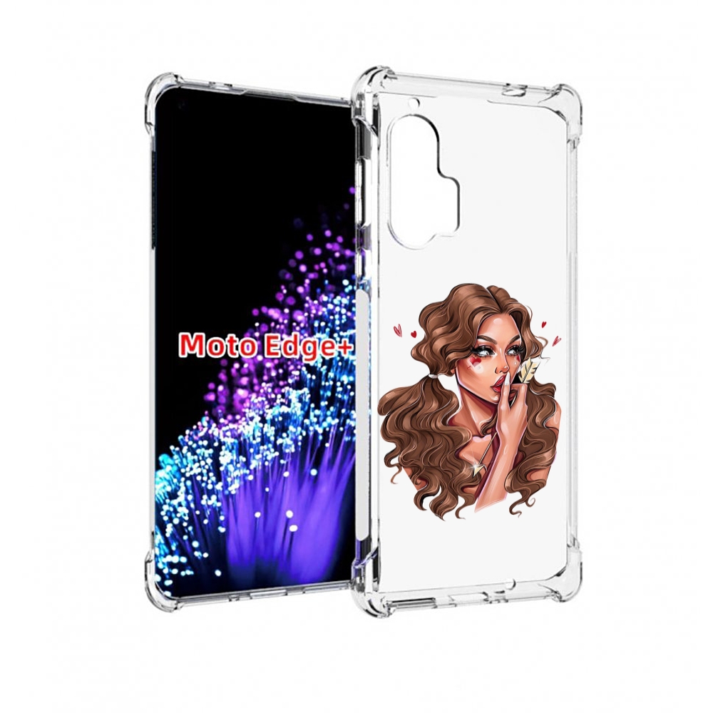 

Чехол MyPads девушка-со-стрелой женский для Motorola Edge+ Plus, Прозрачный, Tocco