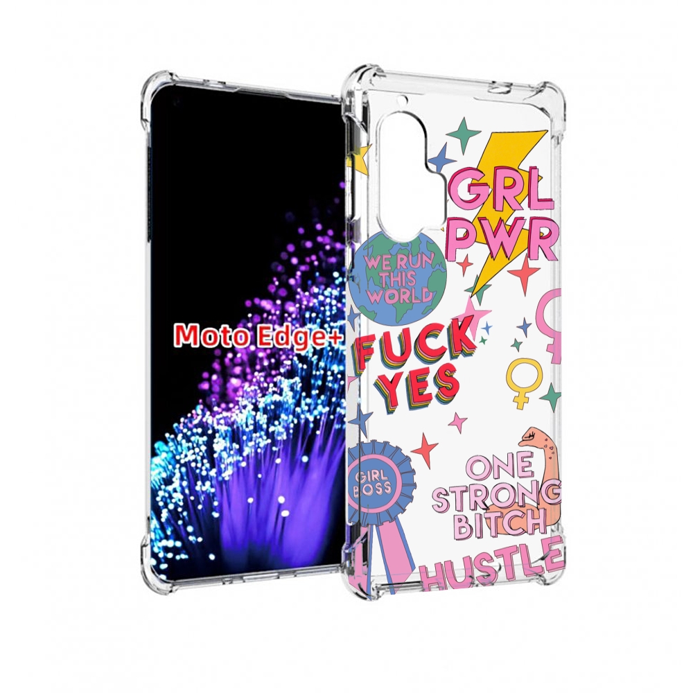 

Чехол MyPads девушки-боссы женский для Motorola Edge+ Plus, Прозрачный, Tocco