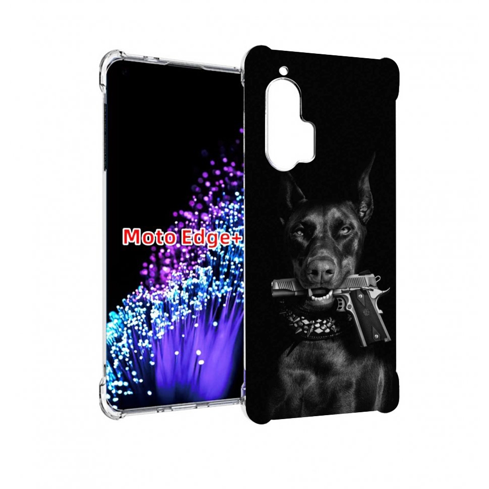 

Чехол MyPads доберман мужской для Motorola Edge+ Plus, Прозрачный, Tocco