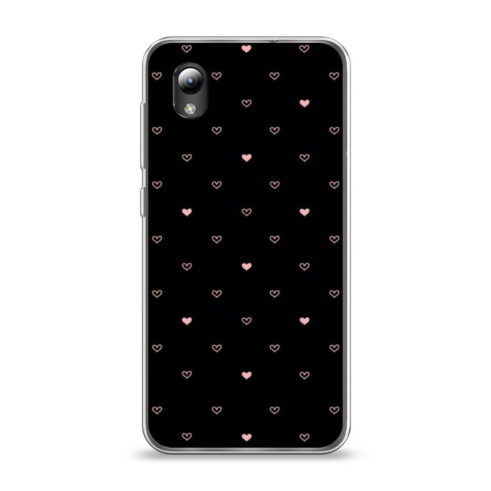 

Чехол Awog на ZTE Blade L8 / ЗТЕ Блэйд L8 "Черный фон и сердечки", Разноцветный, 132850-3