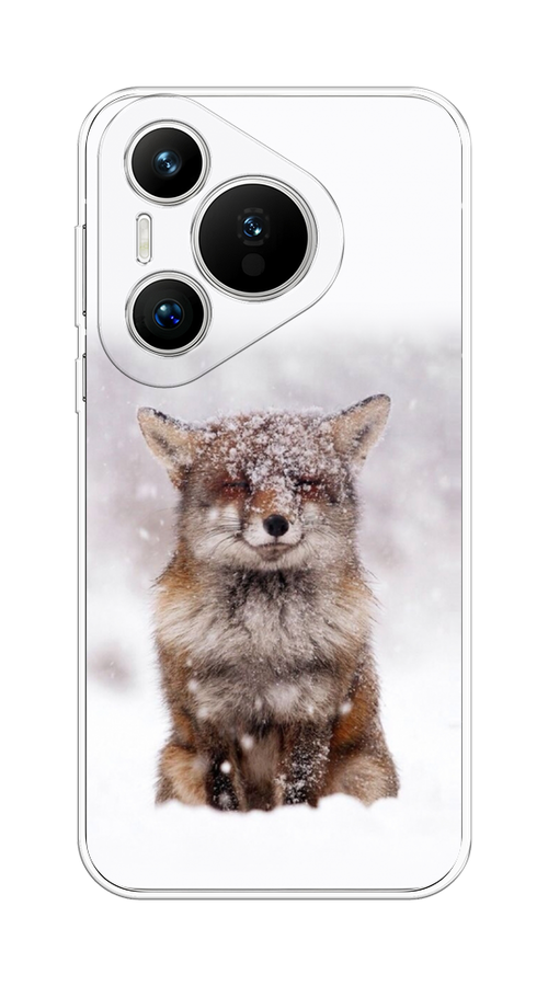 

Чехол на Huawei Pura 70 "Зимняя лиса", Белый;серый;коричневый, 6124050-1