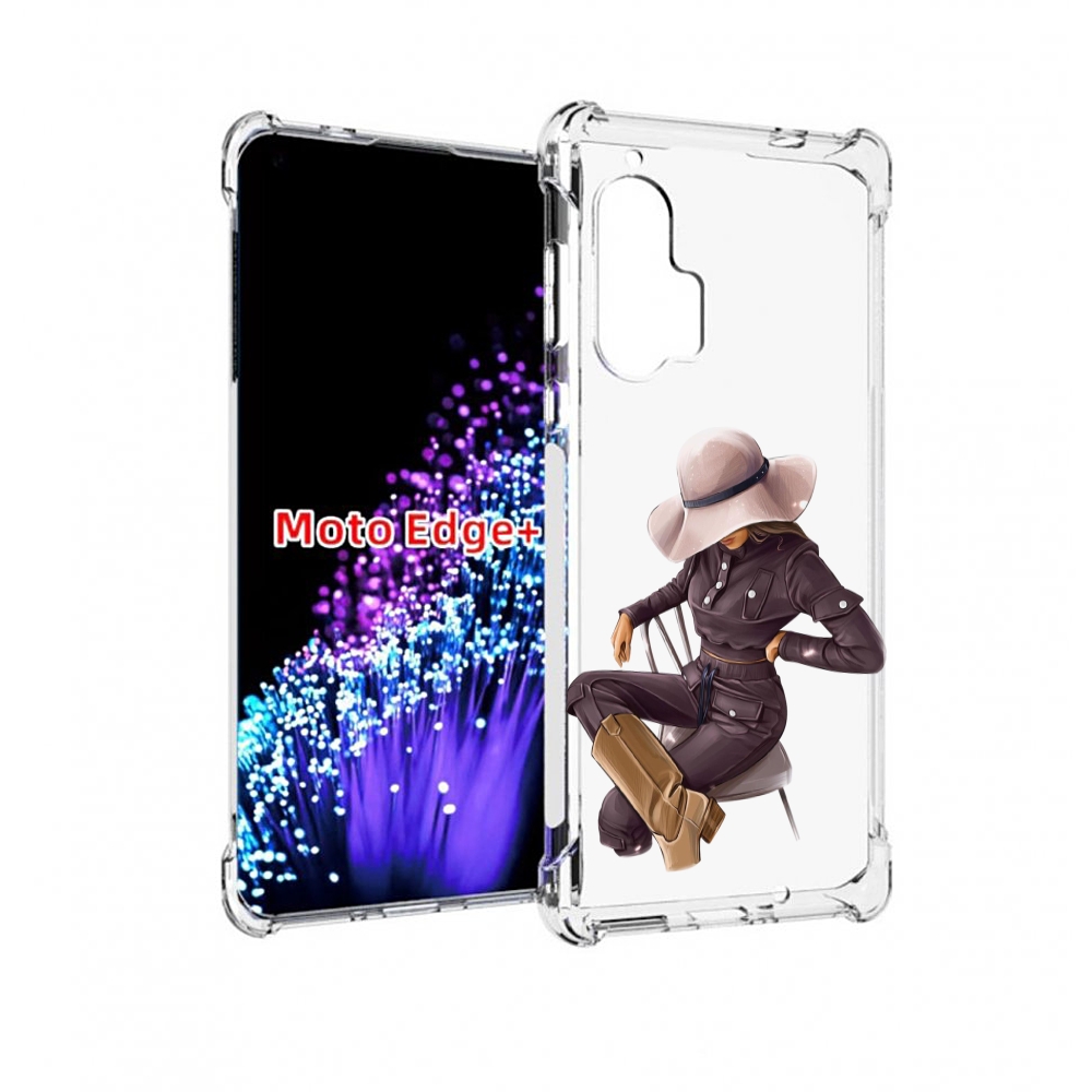 

Чехол MyPads загадочная-девушка-в-костюме женский для Motorola Edge+ Plus, Прозрачный, Tocco