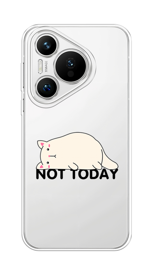 

Чехол на Huawei Pura 70 "Cat not today", Белый;розовый;черный, 6124050-1
