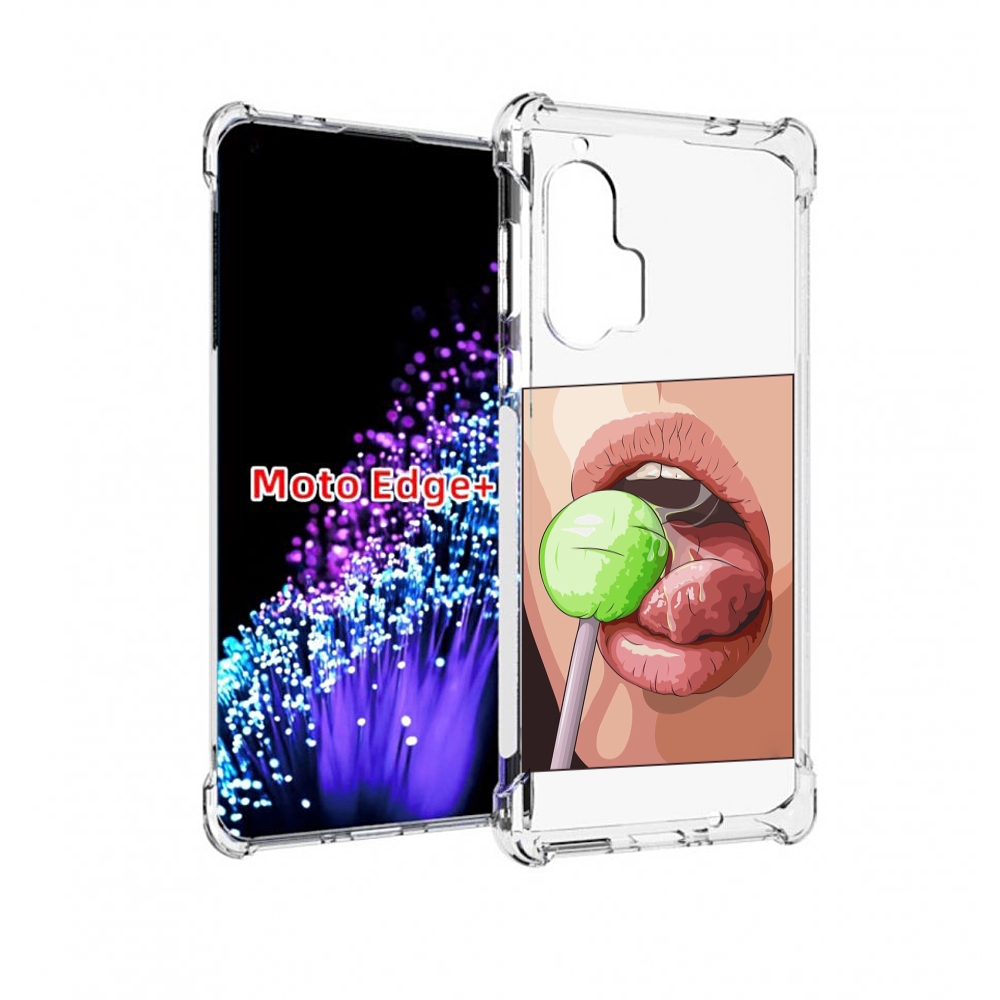 

Чехол MyPads зеленый-чупа-чупс женский для Motorola Edge+ Plus, Прозрачный, Tocco