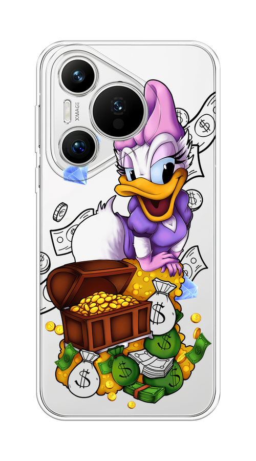 

Чехол на Huawei Pura 70 "Rich Daisy Duck", Коричневый;белый;фиолетовый, 6124050-1