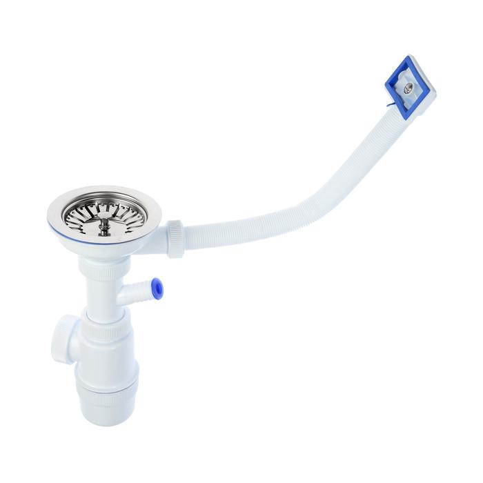 

Сифон для мойки VirPlast "Элит" A0145S, 3 1/2" x 40 мм, перелив, отвод для стиральной маши