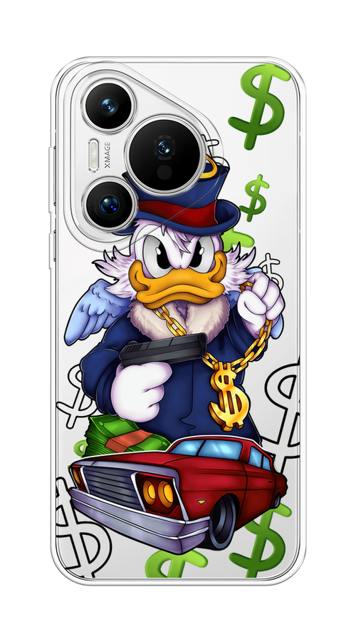 

Чехол на Huawei Pura 70 "Scrooge McDuck with a Gold Chain", Красный;синий;белый, 6124050-1