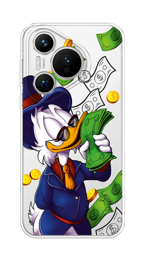 

Чехол на Huawei Pura 70 "Scrooge McDuck with Money", Синий;зеленый;белый, 6124050-1