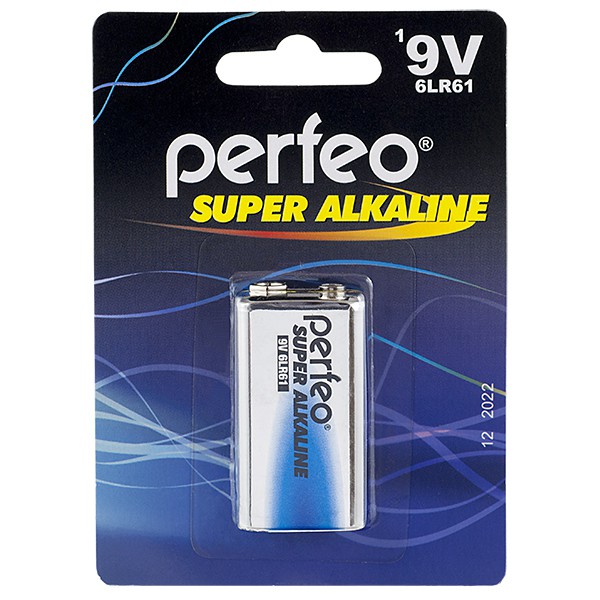 Батарейки Perfeo 6LR61/1шт блистер Super Alkaline