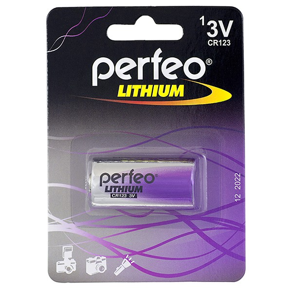 Батарейка Perfeo Lithium CR123, 1 шт батарейки perfeo cr2450 5шт lithium cell