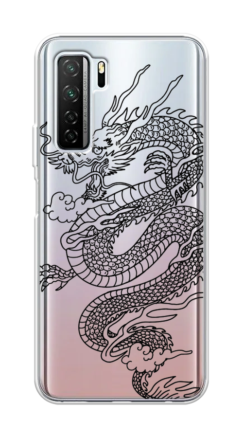 

Чехол на Honor 30S Global/Huawei P40 Lite 5G/Nova 7 SE "Большой китайский дракон", Черный;серый, 6102850-1