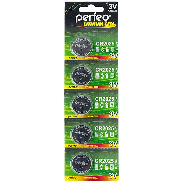 

Батарейки Perfeo CR2025/5шт Lithium Cell