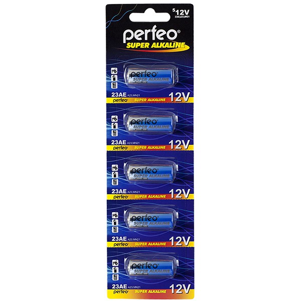 Батарейки щелочные Perfeo Super Alkaline 23AE, 5 шт батарейки perfeo lr6 24 шт super alkaline