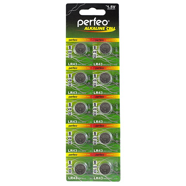 

Батарейки Perfeo LR43/10шт Alkaline Cell 386A AG12
