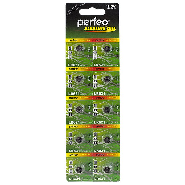

Батарейки Perfeo LR621/10шт Alkaline Cell 364A AG1