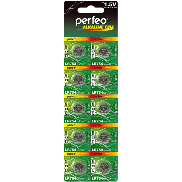 

Батарейки Perfeo LR754/10шт Alkaline Cell 393A AG5
