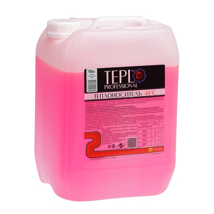 

Теплоноситель TEPLO Professional- 65, основа этиленгликоль, концентрат, 10 кг