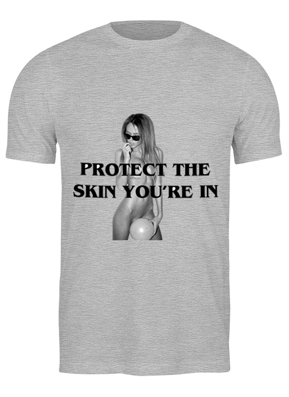 

Футболка мужская Printio Protect the skin you'r in 3703131 серая S, Серый, Protect the skin you'r in 3703131