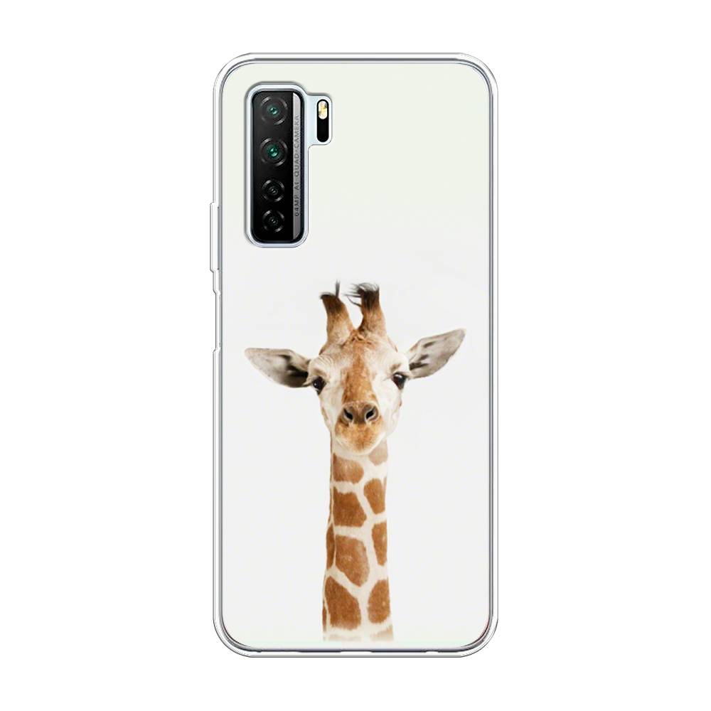 

Чехол на Huawei Nova 7 SE/P40 Lite 5G/Honor 30S Global "Любопытный жираф", Бежевый;коричневый, 6102950-1