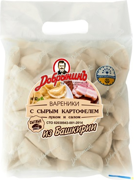 

Вареники Добрынин с сырым картофелем, луком и салом, 800 г