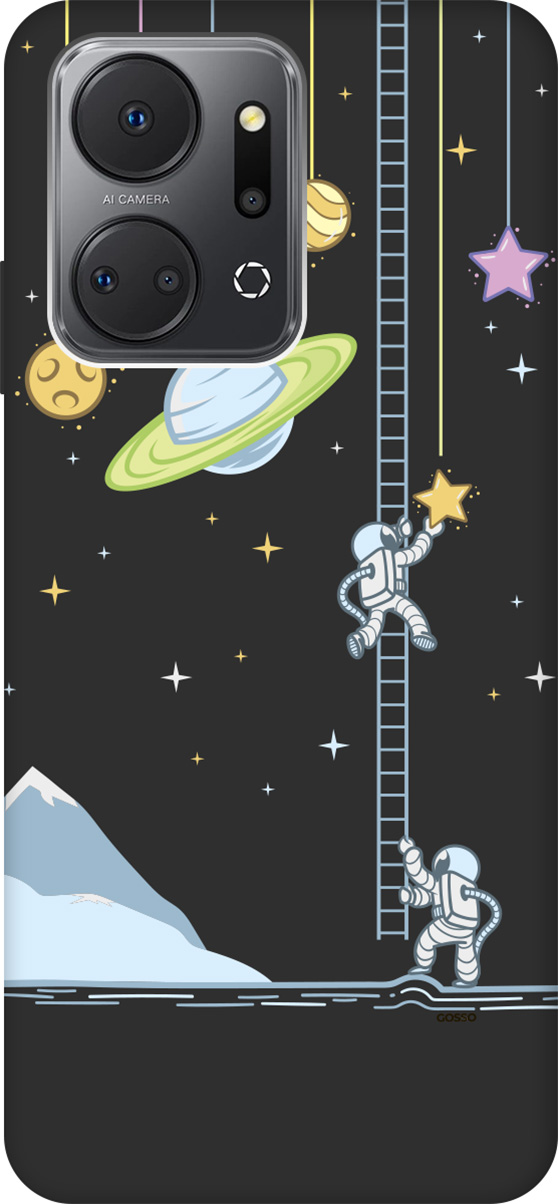 

Матовый Soft Touch Чехаол на Honor X7a "Ladder into Space" черный, Черный;белый, 159390