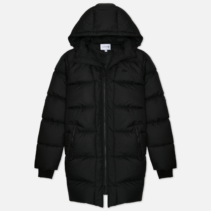 

Мужской пуховик Lacoste Hooded Quilted Coat чёрный, Размер 58, Hooded Quilted Coat